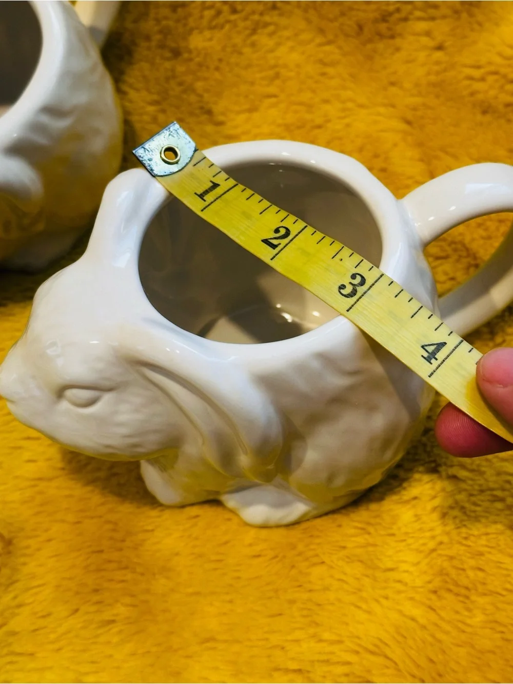 THRESHOLD Stoneware Figural BUNNY Mug White Target Decor Cup Glass Rabbit “2”